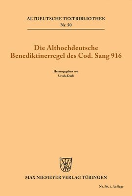 bokomslag althochdeutsche Benediktinerregel des Cod. Sang 916