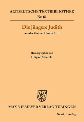 bokomslag Die Jngere Judith Aus Der Vorauer Handschrift