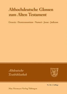 bokomslag Althochdeutsche Glossen Zum Alten Testament