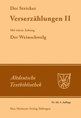 Der Stricker, Hanns Fischer, Johannes Janota - Verserzählungen II, Häftad