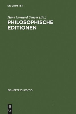 bokomslag Philosophische Editionen