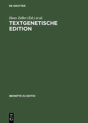 Hans Zeller, Gunter Martens - Textgenetische Edition, Inbunden