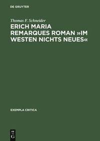 bokomslag Erich Maria Remarques Roman »Im Westen Nichts Neues«