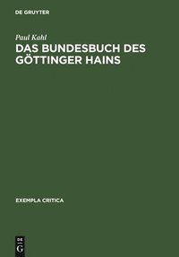 bokomslag Das Bundesbuch des Gttinger Hains