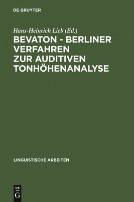 bokomslag Bevaton - Berliner Verfahren Zur Auditiven Tonhhenanalyse