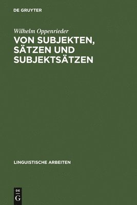 bokomslag Von Subjekten, Stzen und Subjektstzen