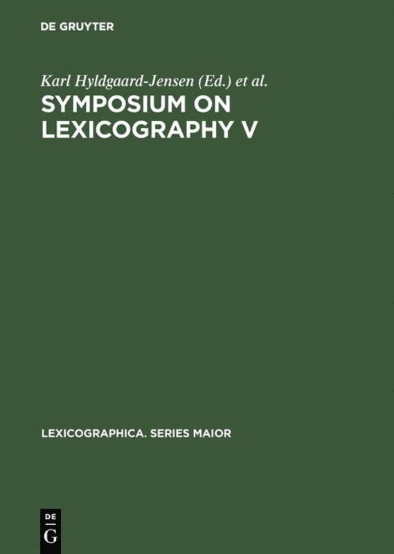 Karl Hyldgaard-Jensen, Arne Zettersten, København> Symposium on Lexicography <5, 1990 - Symposium on Lexicography V, Inbunden