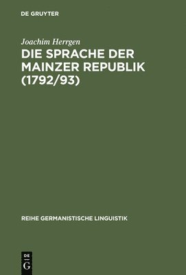 bokomslag Sprache der Mainzer Republik (1792/93)