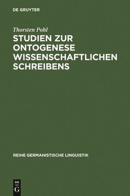 Studien Zur Ontogenese Wissenschaftlichen Schreibens 1