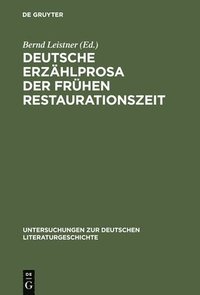 bokomslag Deutsche Erzählprosa der frühen Restaurationszeit