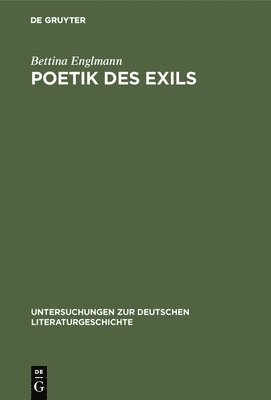 bokomslag Poetik des Exils