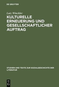 bokomslag Kulturelle Erneuerung Und Gesellschaftlicher Auftrag