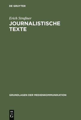 Erich Straßner - Journalistische Texte, Inbunden