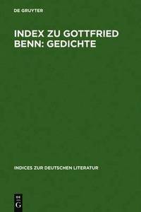 bokomslag Index Zu Gottfried Benn: Gedichte