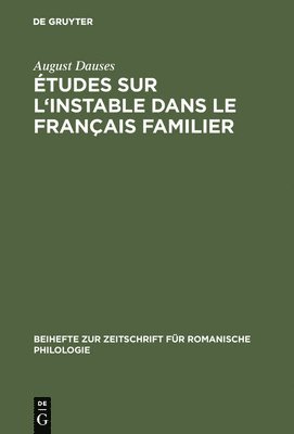 bokomslag tudes Sur l'Instable Dans Le Franais Familier