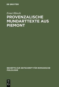 bokomslag Provenzalische Mundarttexte aus Piemont