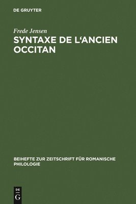 bokomslag Syntaxe de l'ancien occitan