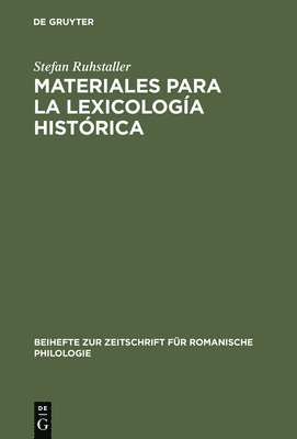 bokomslag Materiales Para La Lexicologa Histrica