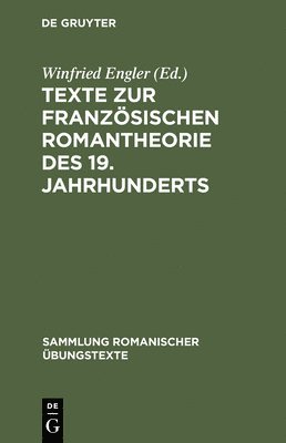 Texte Zur Franzsischen Romantheorie Des 19. Jahrhunderts 1