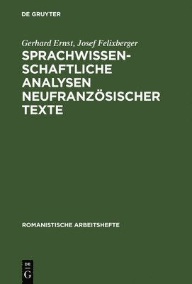 bokomslag Sprachwissenschaftliche Analysen Neufranzösischer Texte