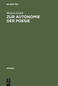 bokomslag Zur Autonomie Der Poesie