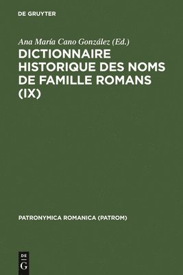 bokomslag Dictionnaire historique des noms de famille romans (IX)