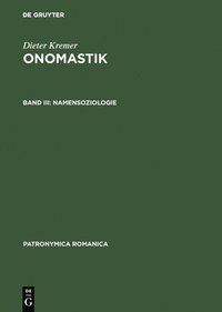 bokomslag Onomastik, Band III, Namensoziologie