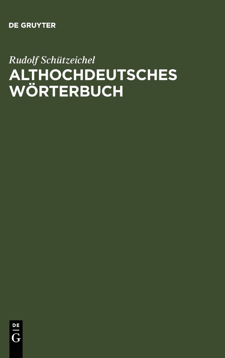 Althochdeutsches Woerterbuch 1