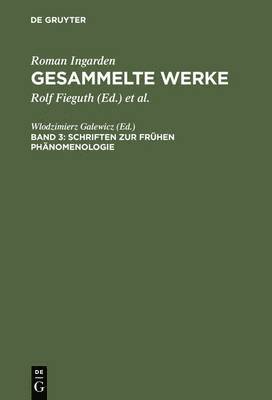 Schriften zur fruhen Phanomenologie 1