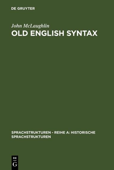 John McLaughlin - Old English Syntax, Inbunden