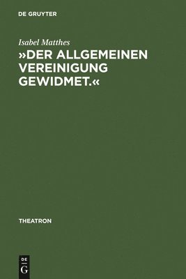 bokomslag »Der Allgemeinen Vereinigung Gewidmet.«