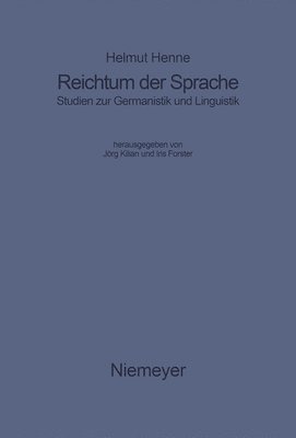 Helmut Henne, Jörg Kilian, Iris Forster - Reichtum der Sprache, Inbunden