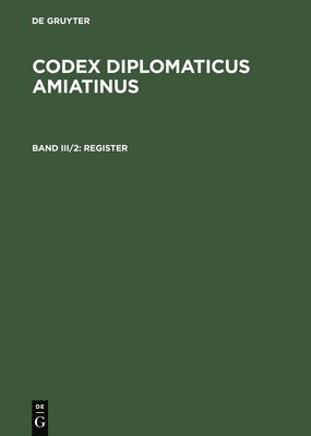 bokomslag Codex diplomaticus Amiatinus, Band III/2, Register
