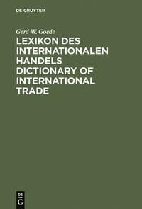 bokomslag Lexikon des Internationalen HandelsDictionary of International Trade