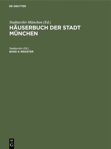 Stadtarchiv - Register, Inbunden