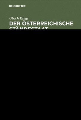 bokomslag österreichische Ständestaat 1934-1938