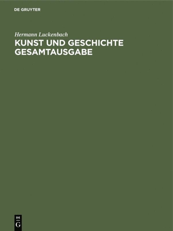 Kunst Und Geschichte Gesamtausgabe