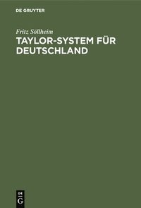 bokomslag Taylor-System Fr Deutschland