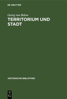 bokomslag Territorium Und Stadt