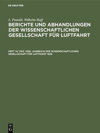 bokomslag Jahrbuch Der Wissenschaftlichen Gesellschaft Fr Luftfahrt 1926