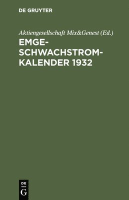 bokomslag Emge-Schwachstrom-Kalender 1932