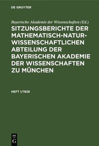 bokomslag Sitzungsberichte Der Mathematisch-Naturwissenschaftlichen Abteilung Der Bayerischen Akademie Der Wissenschaften Zu Mnchen. Heft 1/1928