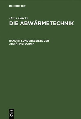 bokomslag Sondergebiete Der Abwrmetechnik