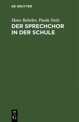 Der Sprechchor in der Schule 1