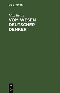 bokomslag Vom Wesen Deutscher Denker