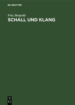 bokomslag Schall Und Klang