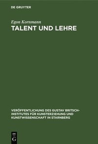 bokomslag Talent Und Lehre