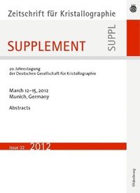 bokomslag 20. Jahrestagung der Deutschen Gesellschaft fr Kristallographie; March 2012, Munich, Germany