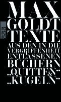 Max Goldt - Texte aus den in die Vergriffenheit entlassenen Büchern "Quitten" und "Kugeln", Häftad