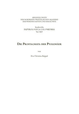 Die Prostagmata Der Ptolemäer 1